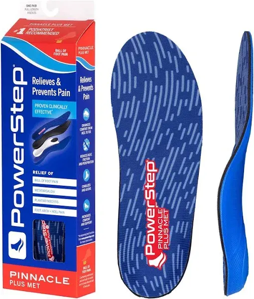 PowerStep Pinnacle Maxx Support Neutral Arch Supporting Insoles - 5015-01, Maroo