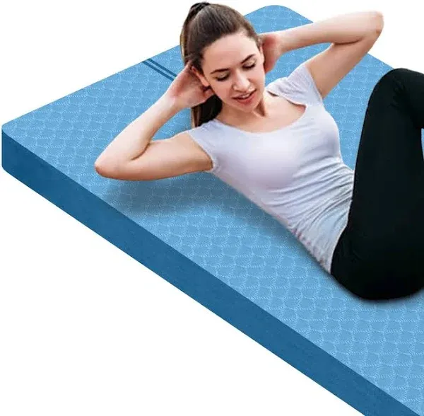 nuveti Large Exercise Mat - 15mm/20mm/30mm Thick Yoga Mat | Workout Mat for Fitness, Yoga, Pilates, Stretching & Floor Exercises for Women & Men with Free Carrying Bag