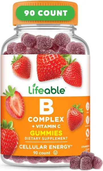 Lifeable Vitamin B Complex - Great Tasting Strawberry Flavor Gummy - 90 Count  | eBay