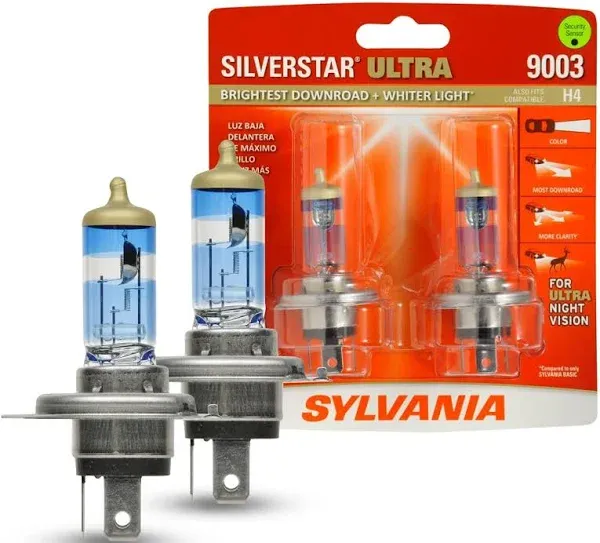 Sylvania SilverStar Ultra 9003 HB2 H4 60/55W Two Bulbs Head Light Dual Beam Lamp