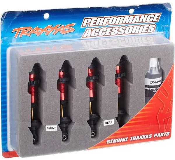 Traxxas 5460R GTR Alum Red-Anodized Fully Assembled Shocks W/O Springs #12580