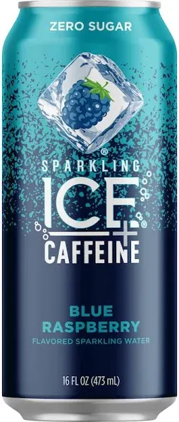 Sparkling Ice Spiked Zero Sugar Caffeine Sparkling Water, Blue Raspberry (16 fl oz)