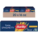 Barilla Thin Spaghetti Pasta, 16 oz. Box (Pack of 20) - Non-GMO Pasta Made with Durum Wheat Semolina - Kosher Certified Pasta