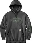 Carhartt Men's Loose Fit Midweight Hooded Shamrock Graphic Sweatshirt | Carbon Heather | 4XL