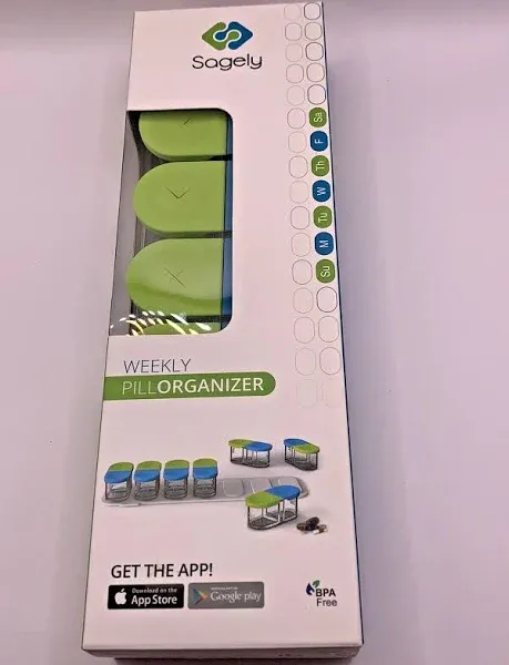 Sagely Smart Xl Weekly Pill Organizer Am/pm Pill Box With Free App 7