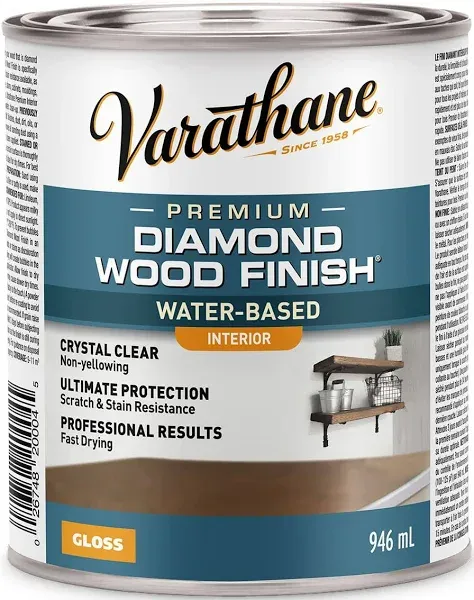 Rust-Oleum Ultimate Satin Crystal Clear Water-Based Polyurethane 1 qt