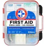 First Aid Kit Box 326 Piece Medical Emergency Products Wall Mount Case Cabinet