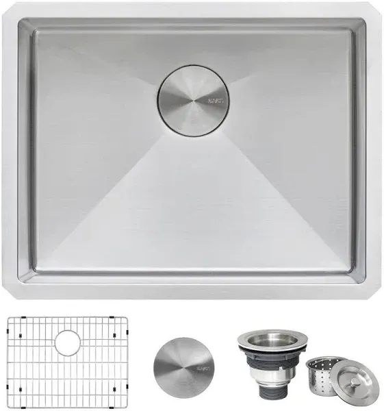 Ruvati RVH7123 23&#034; Undermount 16 Gauge Tight Radius S. Steel Kitchen Sink