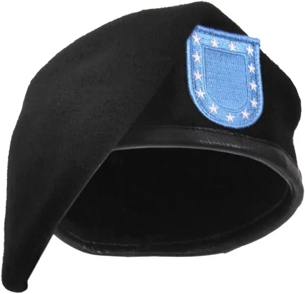 Inspection Ready Black Beret With Flash