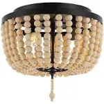 JONATHAN  Y 1-Light 10-in Antique Black LED Flush Mount Light