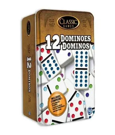 TCG Toys Double 12 Dominoes Game with Tin Case