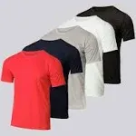 Real Essentials 5 Pack Men’s Active Quick Dry Mesh Crew Neck T Shirts | Athletic Short Sleeve Tee (Available in Big & Tall)