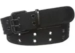 BELT New Mens Womens Unisex Web Cotton Canvas Belt 2 Holes Black Color Grommet