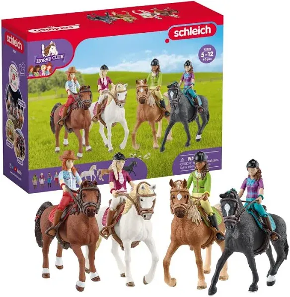 Schleich Horse Club Ride Out 40-Piece Horse Playset Horse-Riding Accessories New