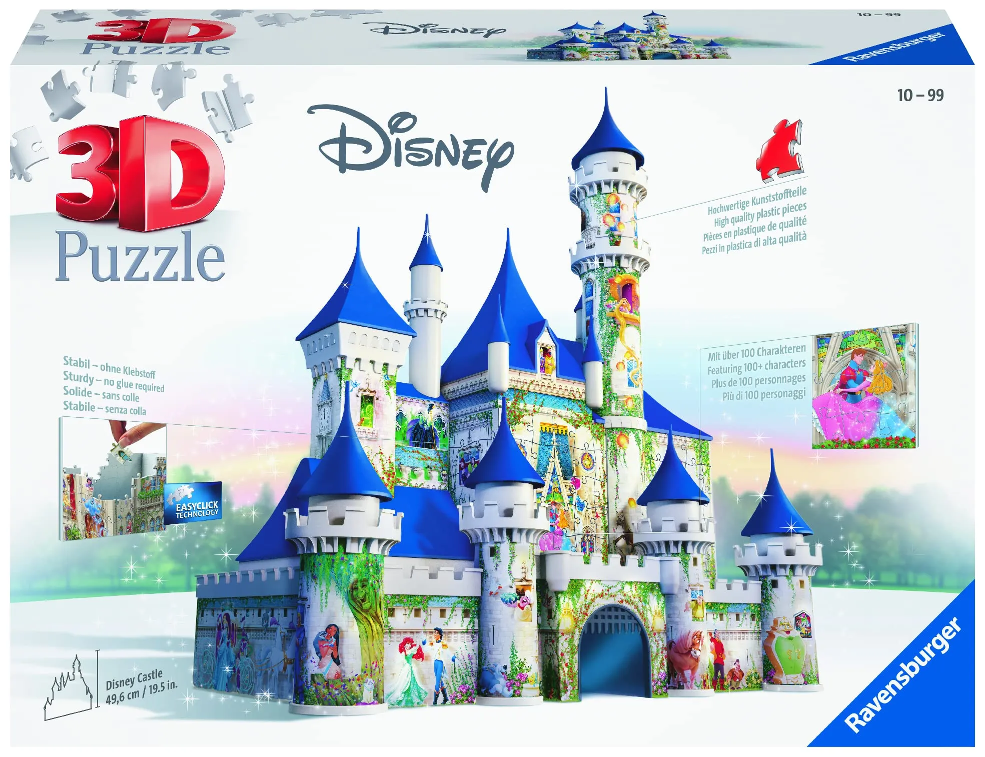 Ravensburger Disney Castle Puzzle - 216 Piece 3D Jigsaw | Easy Click Precision Fit | Fun for Kids and Adults | Durable Display Piece | Created by Experienced Artisans