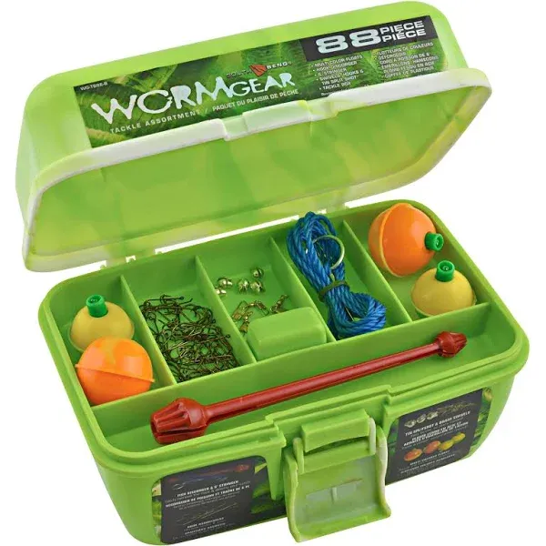 Worm Gear Single Tray Tackle Box, Green