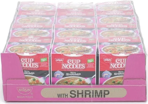 Nissin Cup Noodles Ramen Noodle Soup With Shrimp Flavor - 12-2.25 Oz