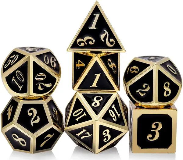 7Pcs/Set Metal Polyhedral Dice DND RPG MTG Role Playing and Tabletop Game, Blue