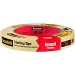 Scotch General Purpose Masking Tape, Tan, Tape for Labeling, Bundling and General Use, Multi-Surface Adhesive Tape, 0.70 Inches x 60 Yards, 1 Roll