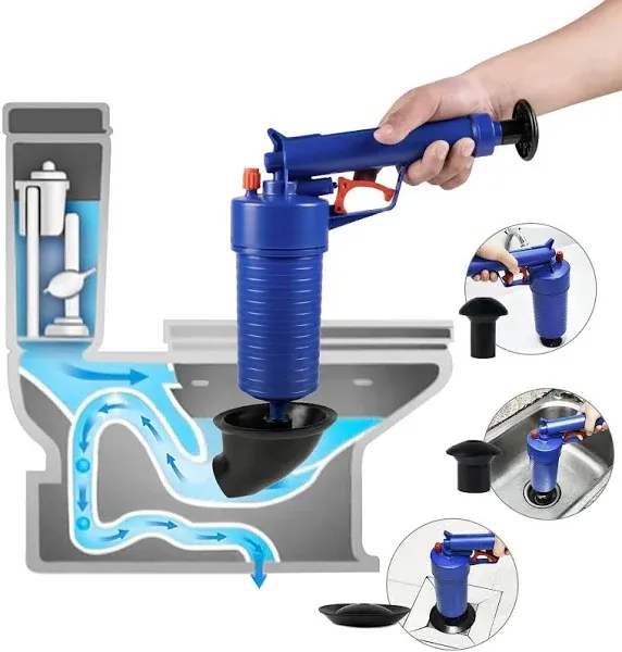 ETERNA Air Drain Blaster, Sink Plunger, Air Power Toilet Plunger, Manual Pump Cleaner,Pipe Blaster, High Pressure Plunger for Bath/Toilet/Sink/Floor Drain/Kitchen Clogged Pipe