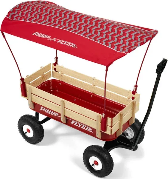 Full Size All-Terrain Classic Steel and Wood Pull Along Wagon