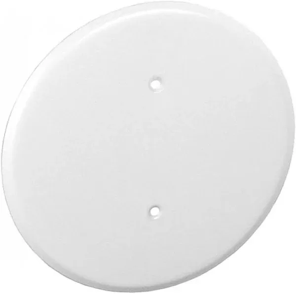 Garvin 1 PC, 0.0276 Thick White Powder Coated Steel 8 in. Ceiling Blank-Up Cover, White, for Raised Ring or 3-1/2 in. Round/Octagon Box for Oversize