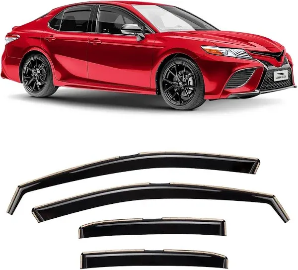 Voron Glass in-Channel Extra Durable Rain Guards for Toyota Camry 2018-2024, Window Deflectors, Vent Window Visors, 4 Pieces - 220171