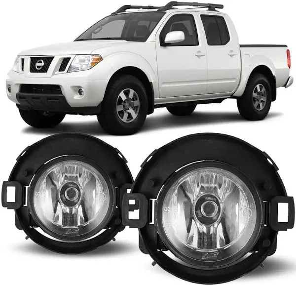 Fog Lights Lamp For Nissan 10-17 Frontier 05-14 Xterra Chrome Housing Clear Lens