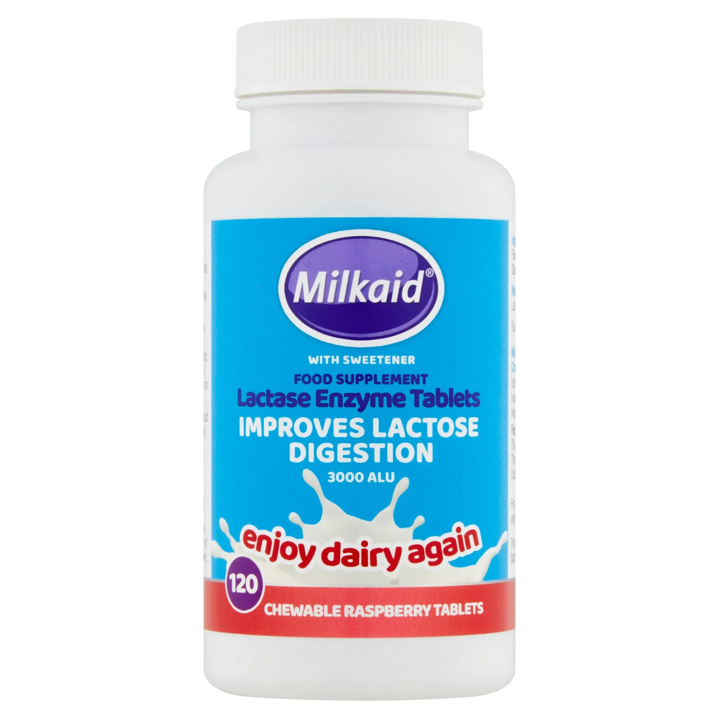 Milkaid Lactase Enzyme Chewable Tablets for Lactose Intolerance Relief | Prevents ...