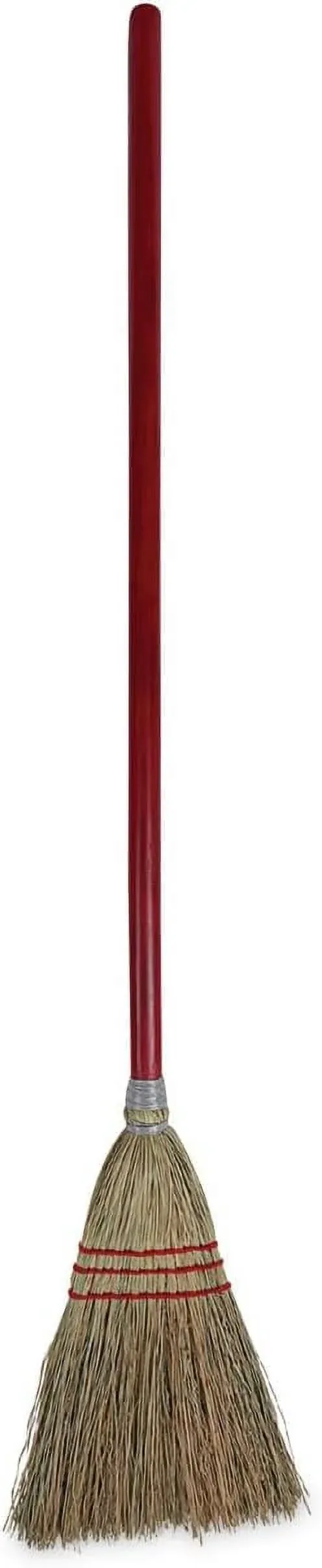 Boardwalk&#174; Corn Fiber Lobby/Toy Broom, Corn Fiber Bristles, 39&quot; Overall Length, Red ;