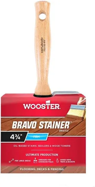 Wooster Brush F5116-5 1/2 Bravo Stainer Stain Brush, 5 1/2-Inch, Brown