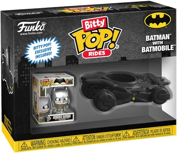 Funko Bitty POP! Ride: DC Batman Armored Batman with Batmobile Vinyl Figure Set