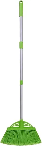 Three-Section Telescopic Aluminum Alloy Rod Long-Handled Broom (Light Blue)