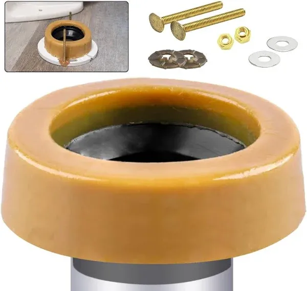 Toilet Wax Ring Kit for Floor Outlet Toilets Fits 3 inch or 4 inch Waste Lines