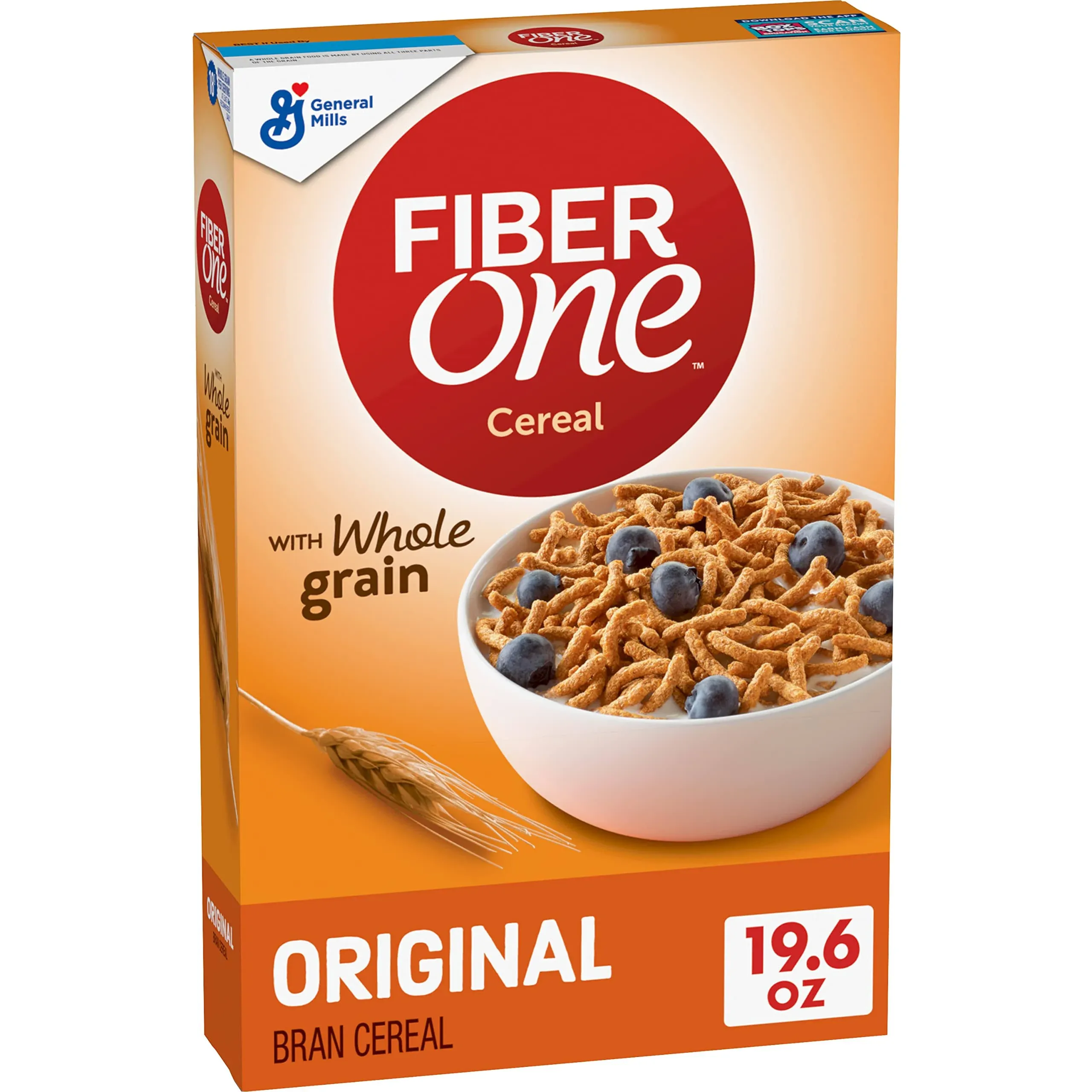 General Mills Fiber One Original Whole Grain Cereal, Bran (19.6 oz)