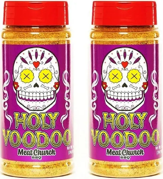 Meat Church BBQ Rub Combo: Two Bottles of Voodoo (14 oz) BBQ Rub and Seasoning for Meat and Vegetables, Gluten Free, Total of 28 Ounces