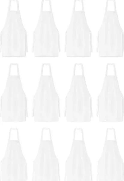 Monarch Brands White Spun Poly Apron, 33 x 30, White, 1 Dozen