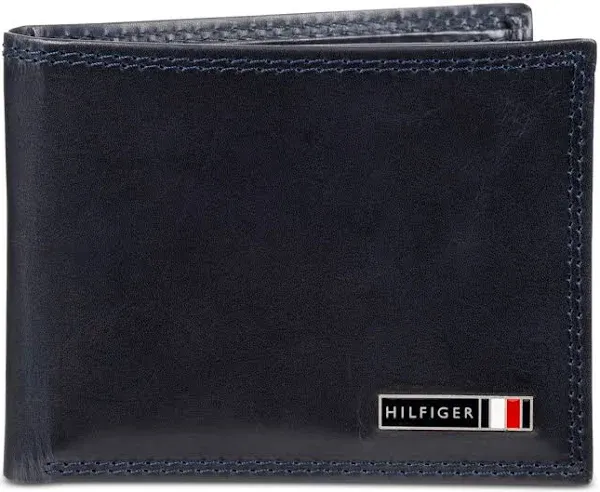 Tommy Hilfiger Men's Edisto Bi-Fold Leather RFID Passcase Wallet