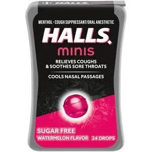 Halls Minis Sugar Free Watermelon - 24 Count