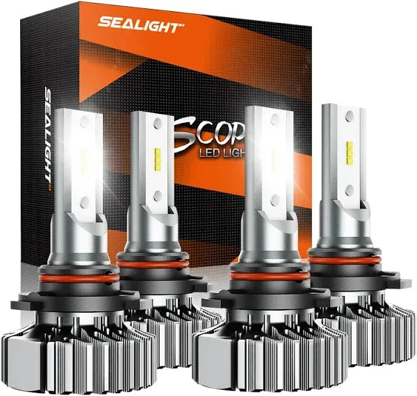 SEALIGHT 9005/HB3 9006/HB4 Super Bright Dual Beam Plug and Play Fanless Light