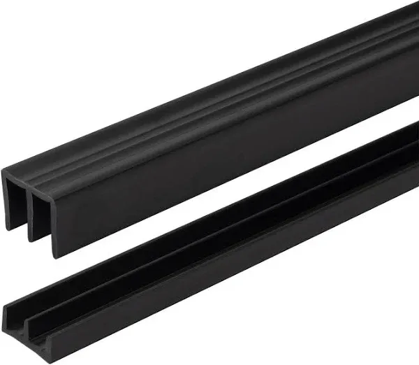 Outwater 11/16 in. D x 13/16 in. W x 36 in. L Brown Styrene Plastic Sliding Bypass Track Moulding Set for 1/4 in. Doors (1-Pack) 140-BR-36-1