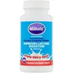 Milkaid Lactase Enzyme Chewable Lactose Intolerance Relief 120 Tablets