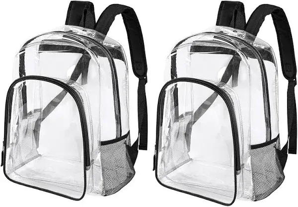 Fomaris Heavy Duty Clear Backpack Transparent See Through Plastic Bookbag for School