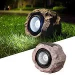 Timeflies Landscape Rock Light, Solar Powered Garden Lights Outdoor Decorative Waterproof LED Spotlight for Pathway, Walkway, Yard, Patio