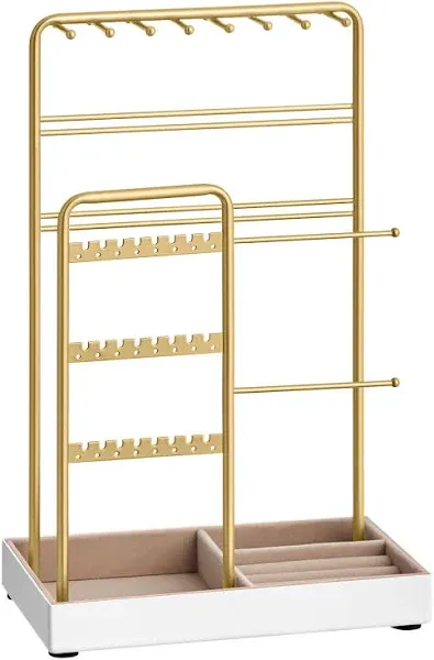 Jewelry Display Stand With Metal Frame And Velvet Tray