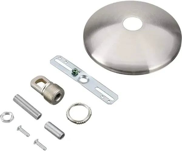 Aspen Creative 21511-21, Contemporary Chandelier & Light Fixture Canopy Kit w/Collar Loop, Brushed Nickel, 5" Diameter, 1" Center Hole