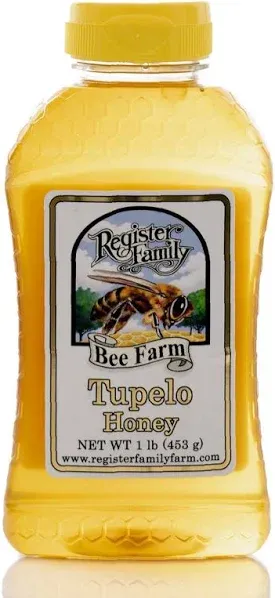 Register Family Farm Raw Tupelo Honey Squeeze Bottle