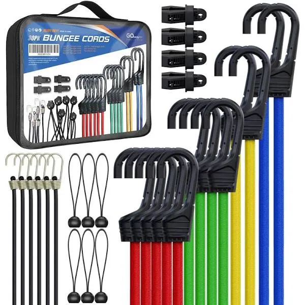 Bungee Cords Heavy Duty Outdoor - 30 PCS Bungee Cords Assorted Sizes in Carry 