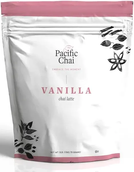 Pacific Chai Vanilla Chai Latte Powder Mix, Instant Hot, Iced or Blended Vanilla Chai Tea Latte, 3 lb (Pack of 1)