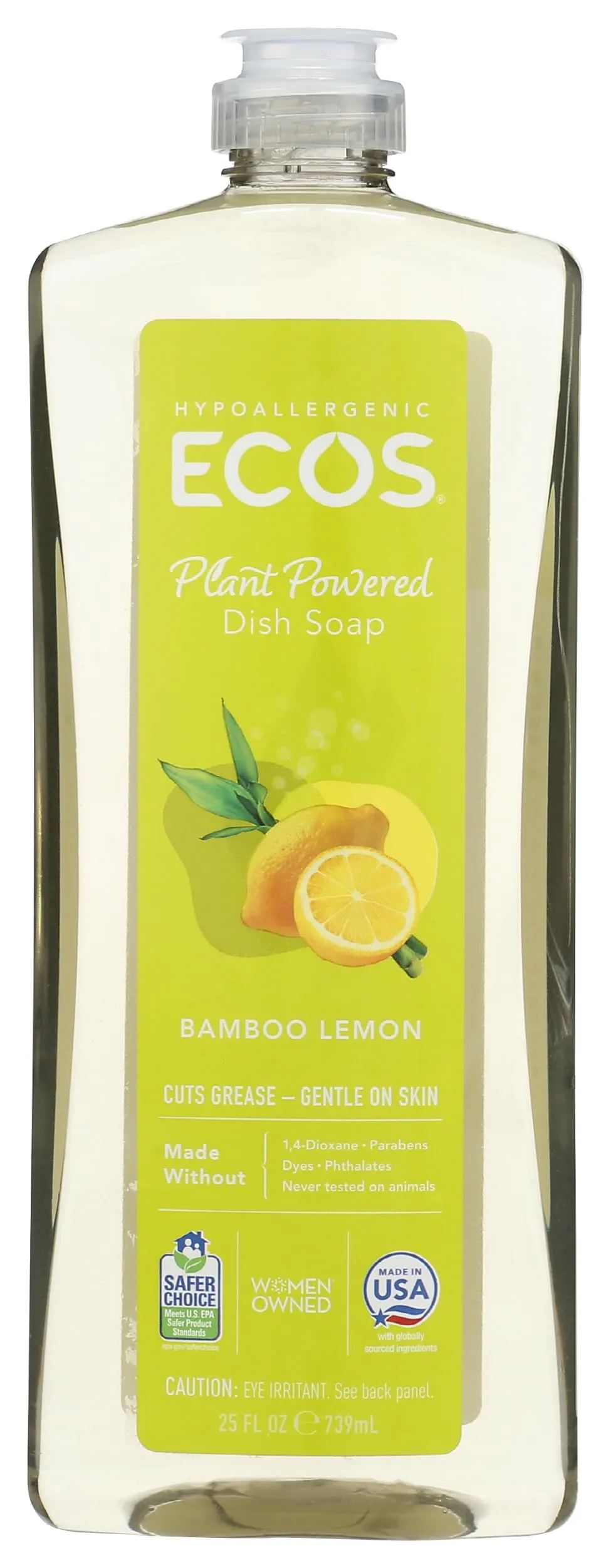 ECOS, Dish Soap Bamboo Lemon, 25 Fl Oz